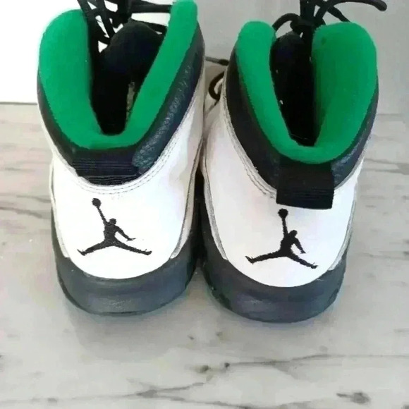 Nike Air Jordan 10 White Ans Green Retro Seattle Shoe 5.5Y 7W - Picture 15 of 16